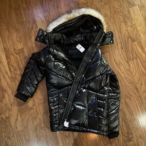 PAJAR NWT Faux Fur Trim Quilted Down Puffer Coat Womens in Black size small